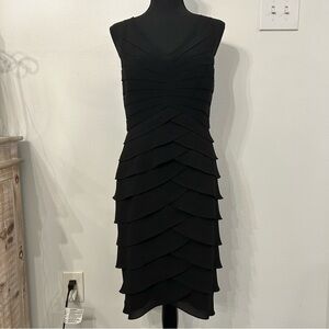 Adrianna Papell Woman‎ Black Cocktail Dress Sz 6